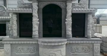连云港 芝麻灰高档墓碑，土墓，可定制