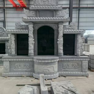 连云港 芝麻灰高档墓碑，土墓，可定制