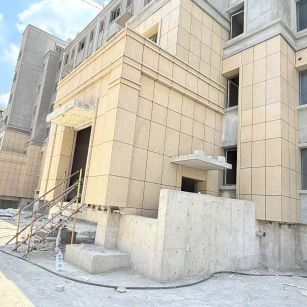 连云港 黄金麻干挂，工地实拍