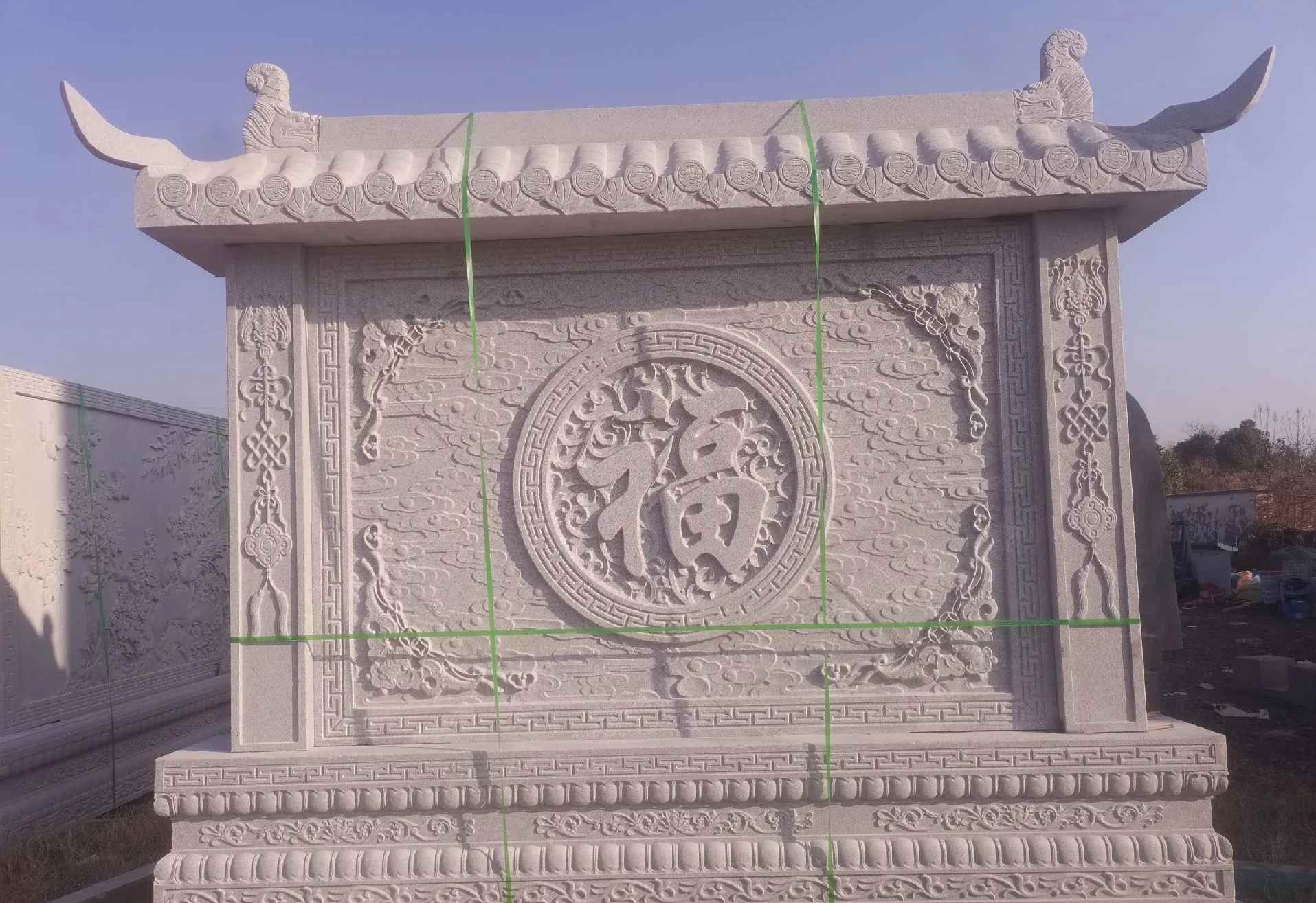 连云港 芝麻白花岗岩屏风，照壁，影壁